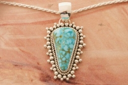 Artie Yellowhorse Genuine Ithaca Peak Turquoise Sterling Silver Pendant